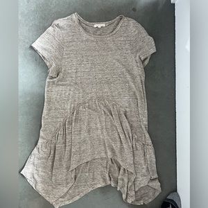 Beige long blouse peplum